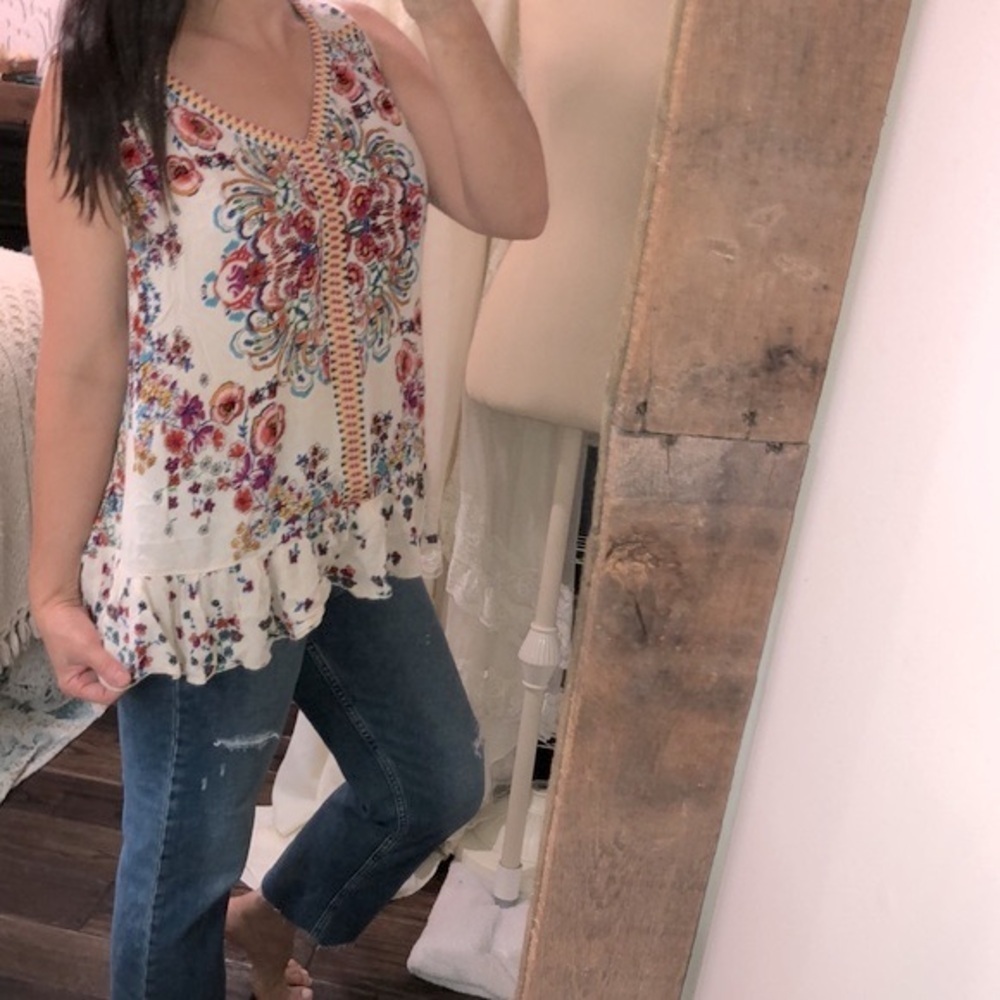 BILA floral boho top size XLarge - Picture 3 of 8